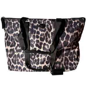 Coach Leopard Print Getaway Weekender Packable XL Tote Travel Bag and Pouch New